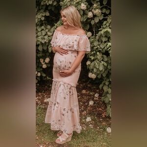 Elegant Floral Off-Shoulder Dress